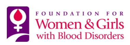 Female symbol in pink and purple on the left